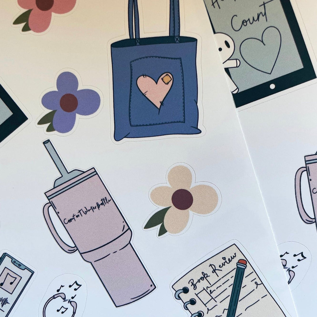 A Bookworms Belongings belongings sticker sheet