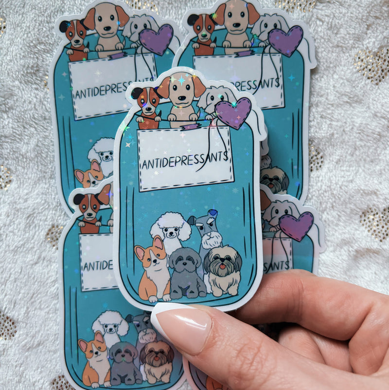Dog antidepressant sticker