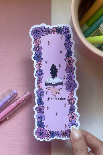 The reader floral bookmark