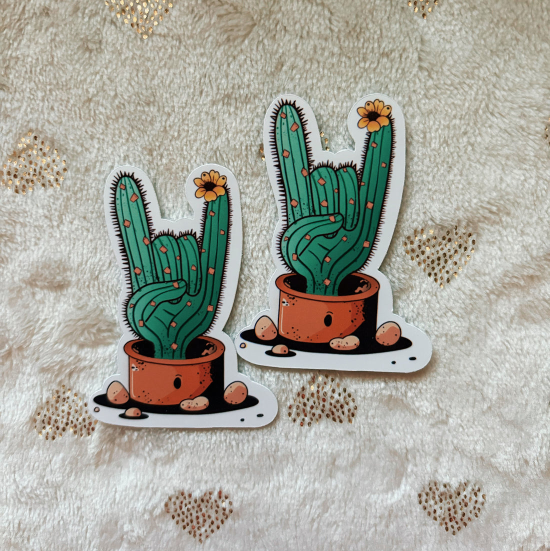 Peace sign cactus sticker