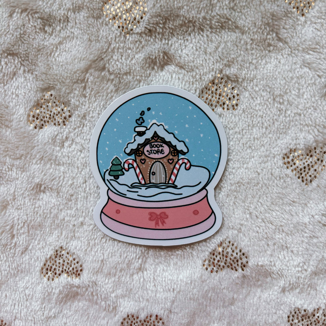 Snow globe bookstore sticker