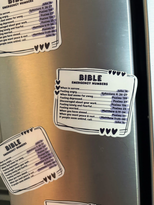 Bible Emergency Numbers Fridge Magnet