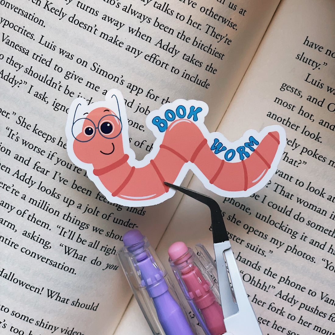 Bookworm sticker