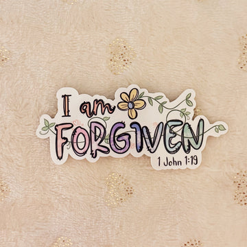 I am forgiven sticker, bible verses, God, Lord, Jesus