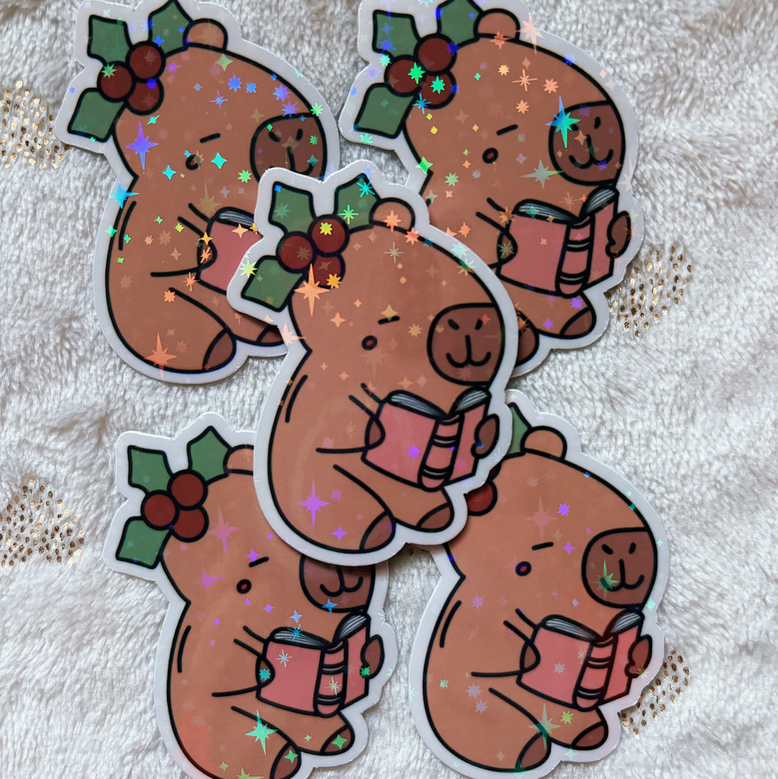 Capybara reading sticker