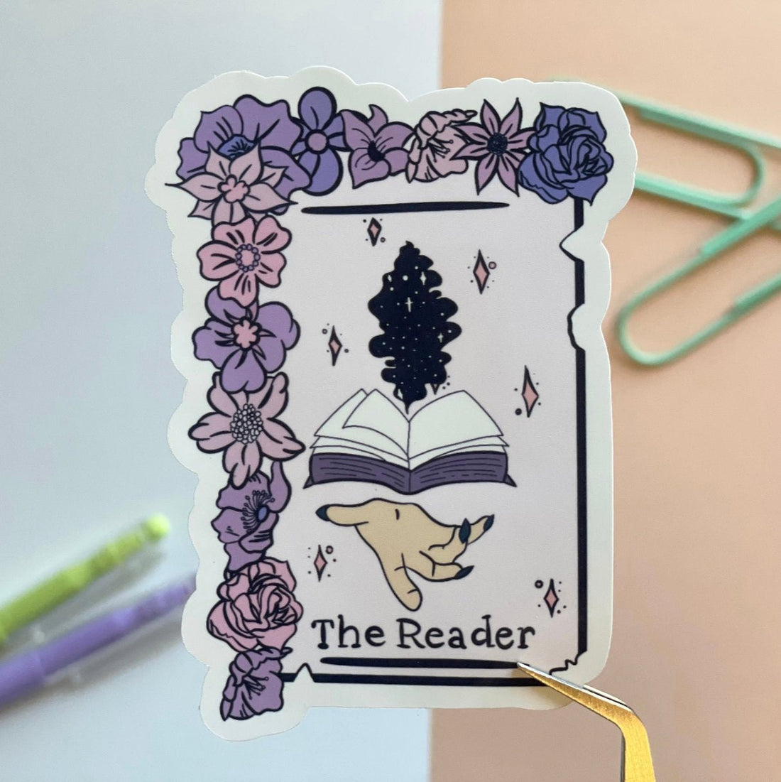 The reader tarot card sticker