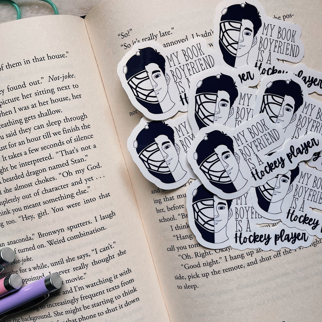 My book boyfriend is a hockey player sticker