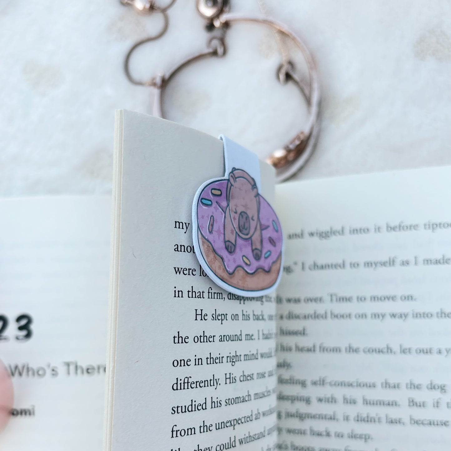 Donut Capybara Magnetic Bookmark