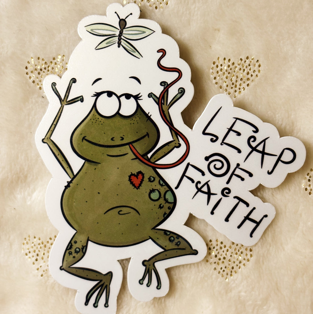 Leap of faith frog sticker