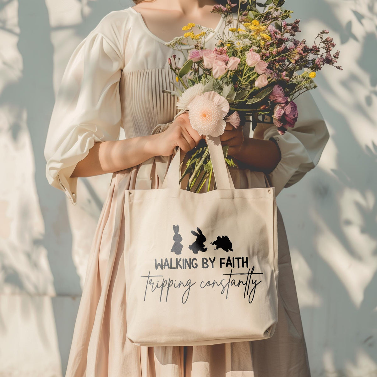 Walking by faith tote bag, Christian apparel, Cute faith bags, faith based gifts, Religious church, Jesus, Lord, Bible study, Bible bag